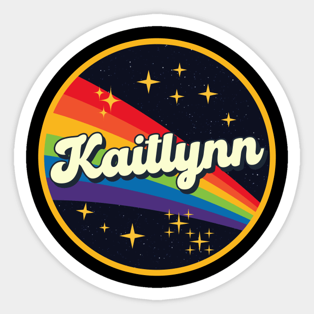 Kaitlynn // Rainbow In Space Vintage Style Sticker by LMW Art